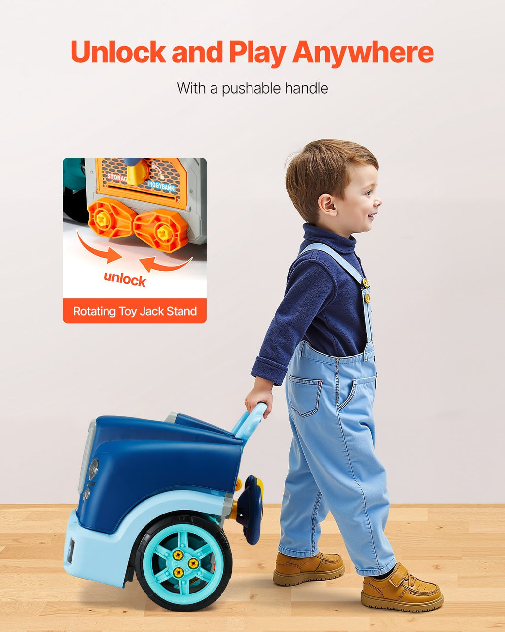 Engine Toy Kids Mechanic Car Repair Set With Removable Parts Blue