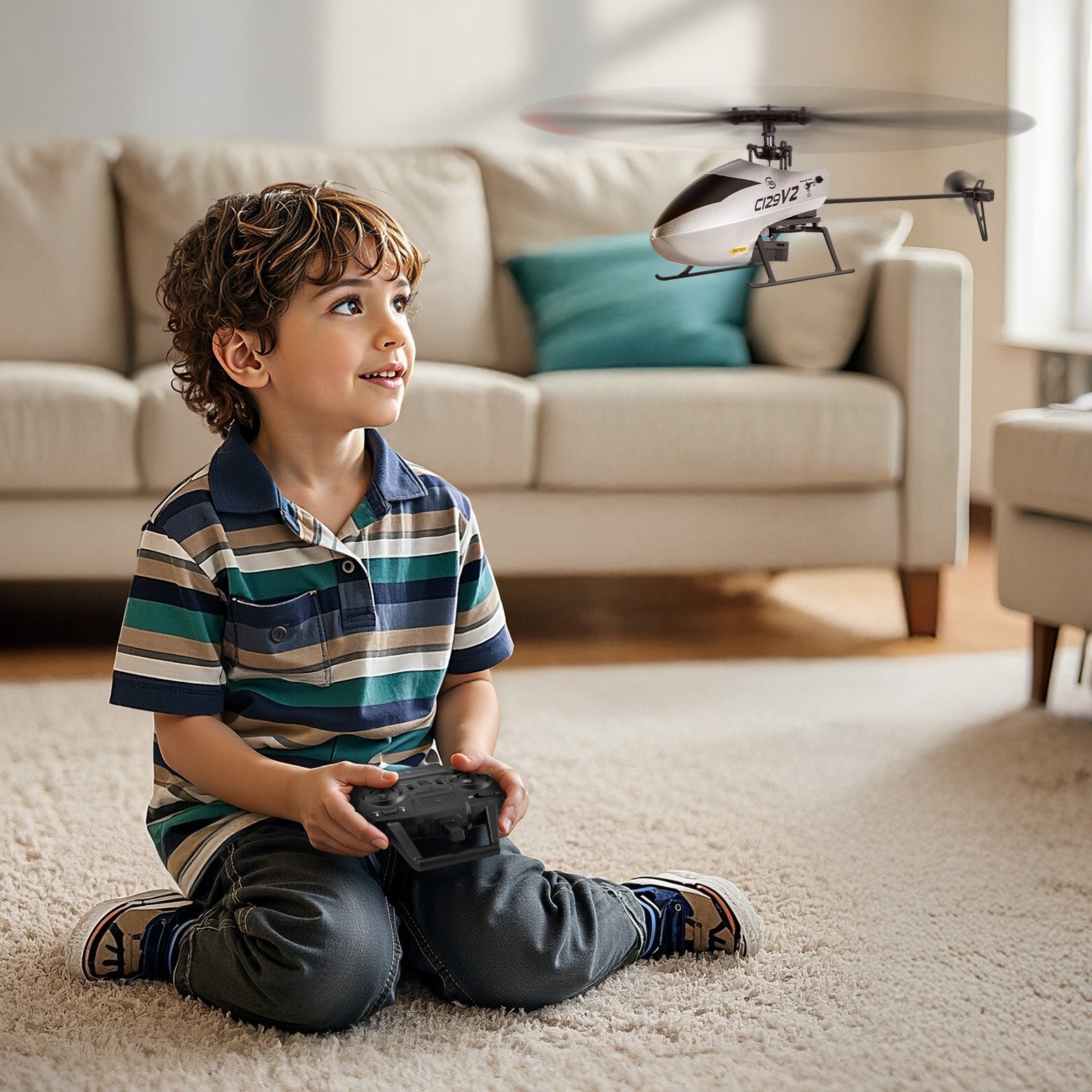 RC Helicopter 4 Channel Remote Control Aircraft Toy 39 Min Flight Kids Present
